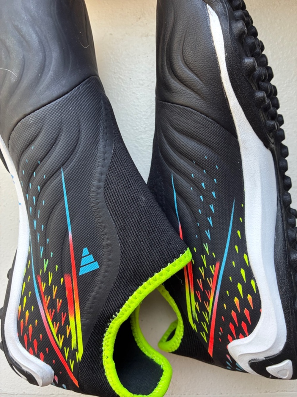 Adidas Sense 3 Slip-On Athletic Shoes in Black with Neon Lime Trim.  NWT